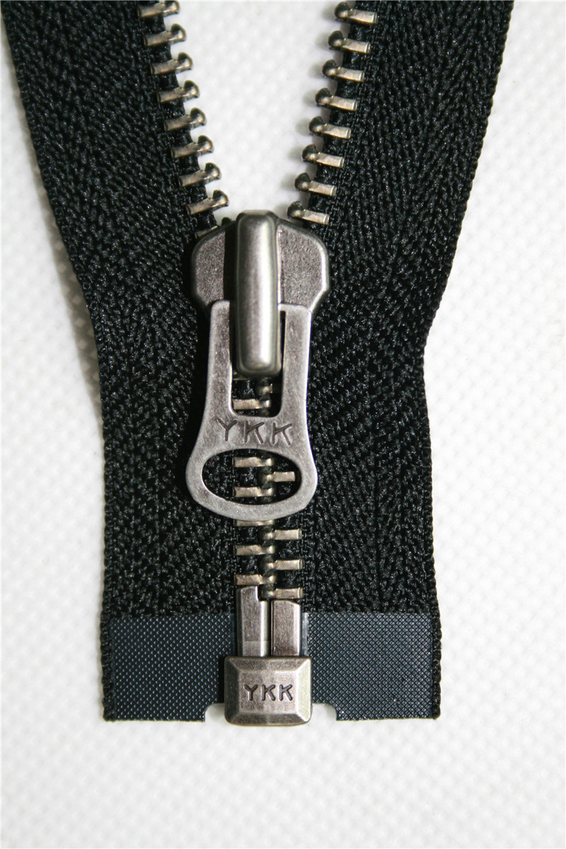 YKK8号金属灰沥牙开尾右插拉链 DALH葫芦头 电镀H3色